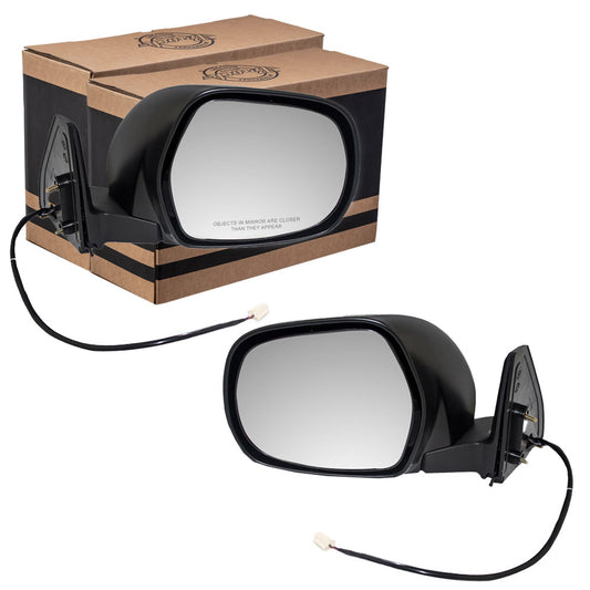 Fits Toyota 4Runner 03-09 Set of Side Power Textured Mirrors Glass w/ Housing