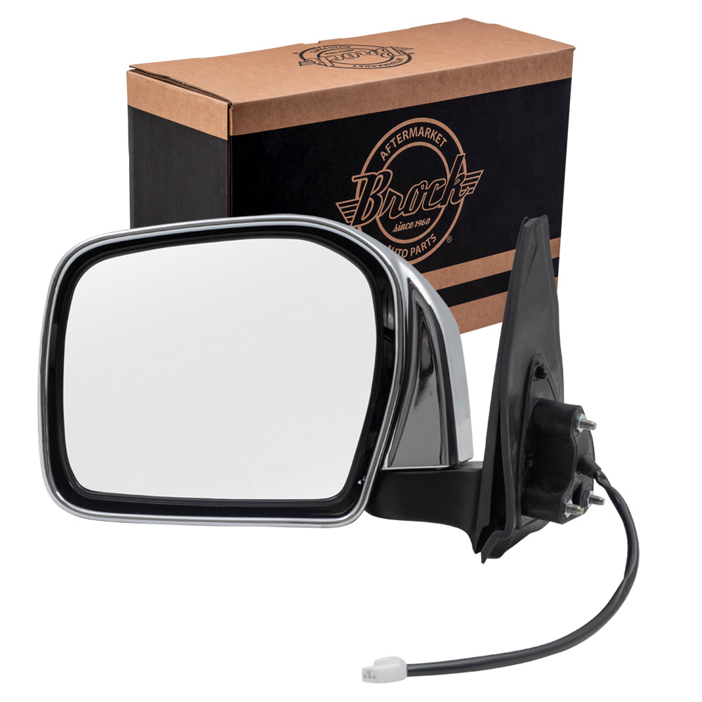 Brock Replacement Drivers Power Side View Mirror with Chrome Compatible with 00-04 Tacoma Pickup Truck 87940-35751