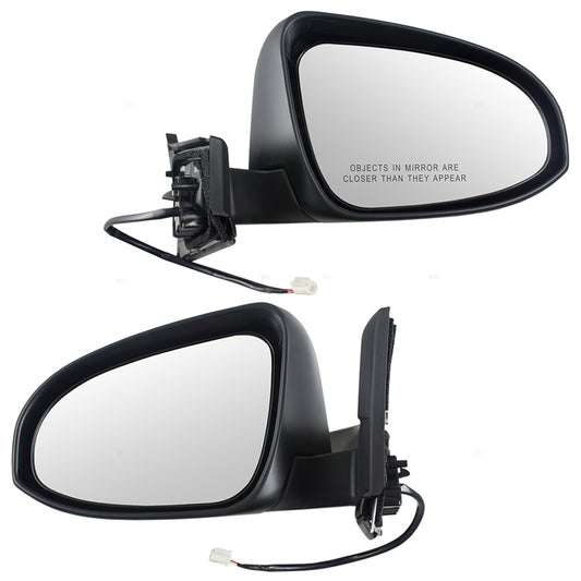 Brock Replacement Pair Set Power Side View Mirrors Compatible with 2015-2018 Yaris Hatchback 87945-0D410-C0 87910-0D550