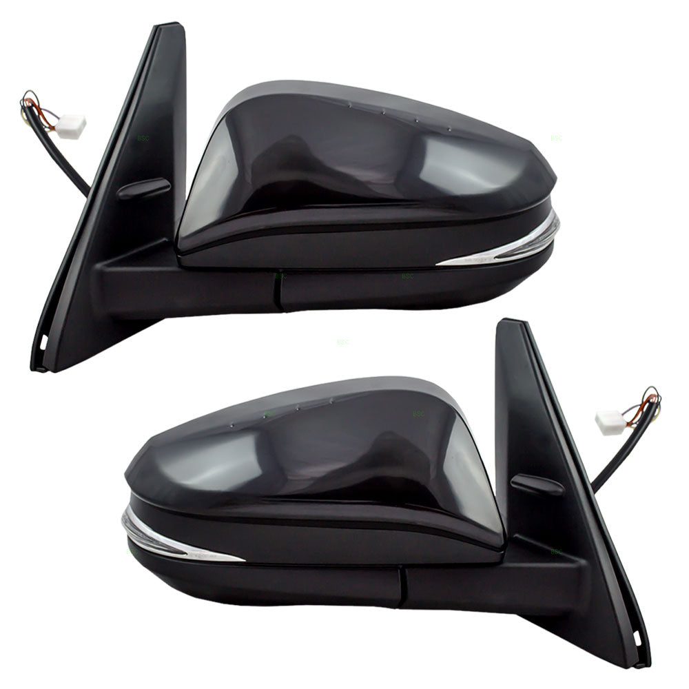 Brock Replacement Pair Set Power Side View Mirrors Heated Signal Puddle Lamp Compatible with 2014-2016 4Runner SUV 87945-42160-C0 87910-35C00