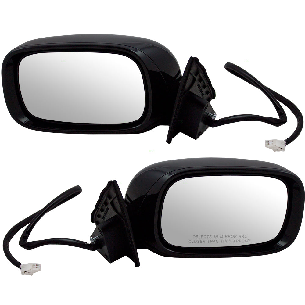 Brock Replacement Pair Set Power Side View Mirrors Heated Memory Puddle Lamp Power Folding Compatible with 01-06 LS430 LX1320118 LX1321118