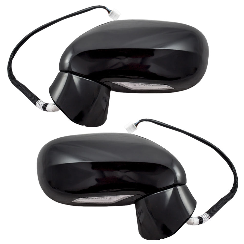 Brock Replacement Pair Set Power Side View Mirrors Heated Memory Puddle Lamp Compatible with 08-09 ES350 87906-33140-C0 87901-33140-C0