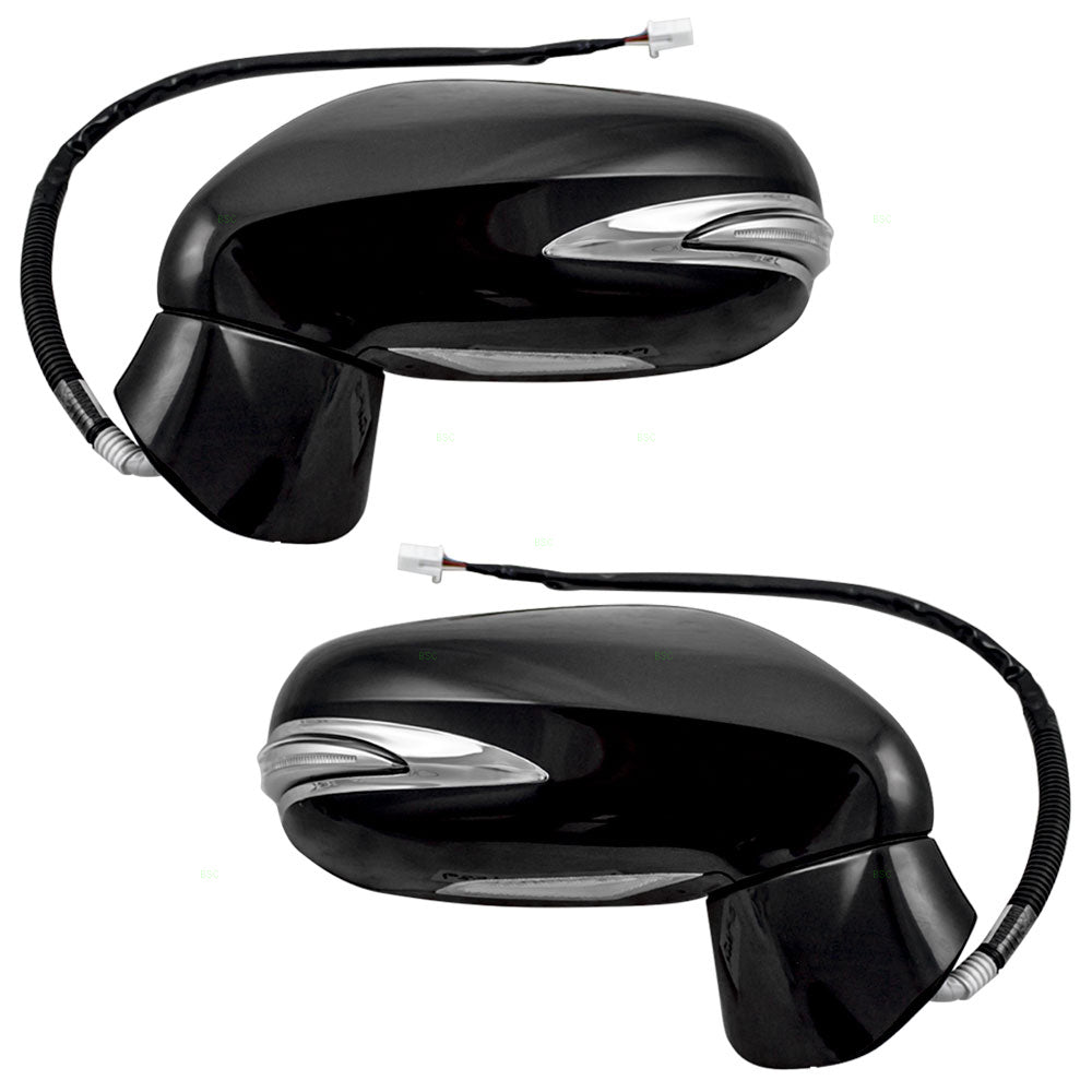 Brock Replacement Pair Set Power Side View Mirrors Heated Signal Memory Puddle Lamp Compatible with 10-12 ES350 87940-33841-C0 87910-33881-C0