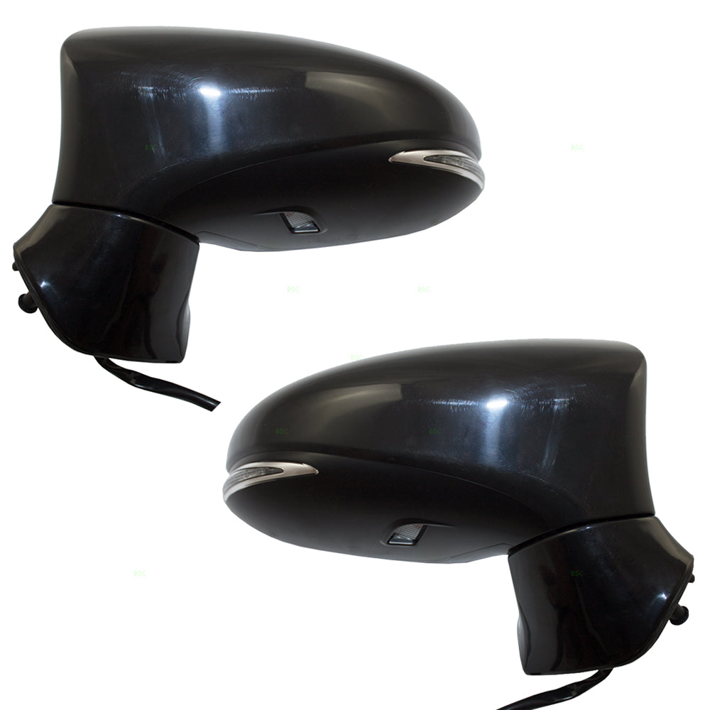 Brock Replacement Pair Set Power Side View Mirrors Heated Signal Puddle Lamp Compatible with 2013-2018 ES350 ES300h 87940-33A71-C0 87910-33A81-C0