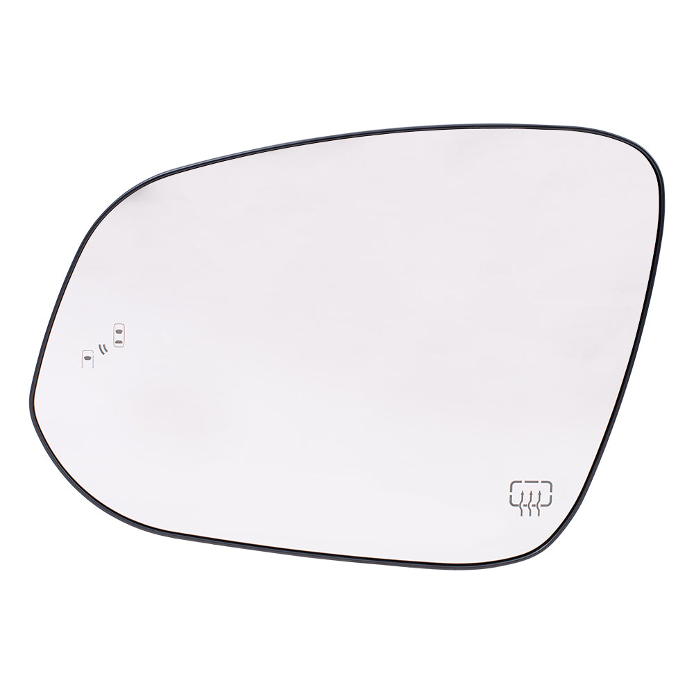 Brock Aftermarket Replacement Driver left Mirror Glass and Base with Blind Spot Detection Compatible with 2014-2019 Toyota Highlander
