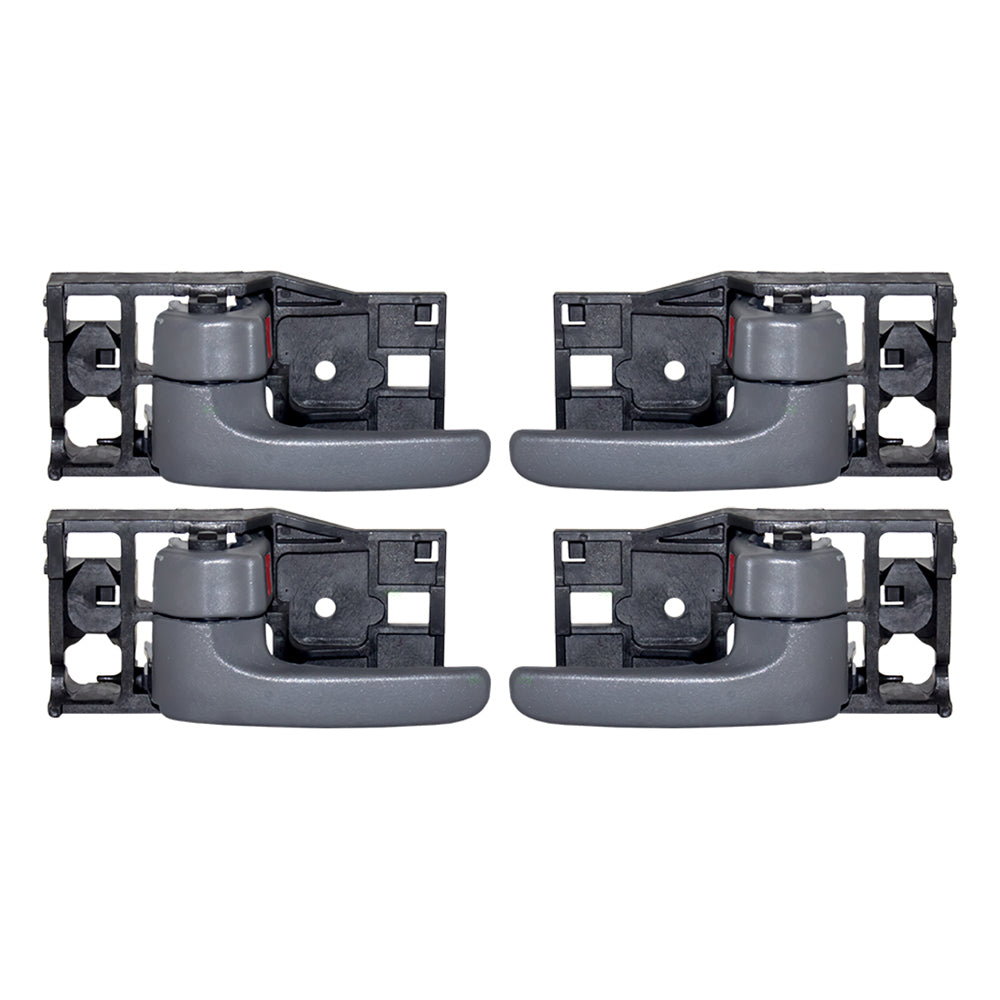 Brock Replacement 4 Piece Set of Inside Interior Door Handles Gray Compatible with Pickup Truck 69206-0C030-B1 69205-0C030-B1