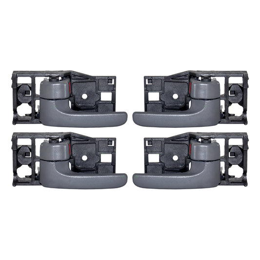 Brock Replacement 4 Piece Set of Inside Interior Door Handles Gray Compatible with Pickup Truck 69206-0C030-B1 69205-0C030-B1
