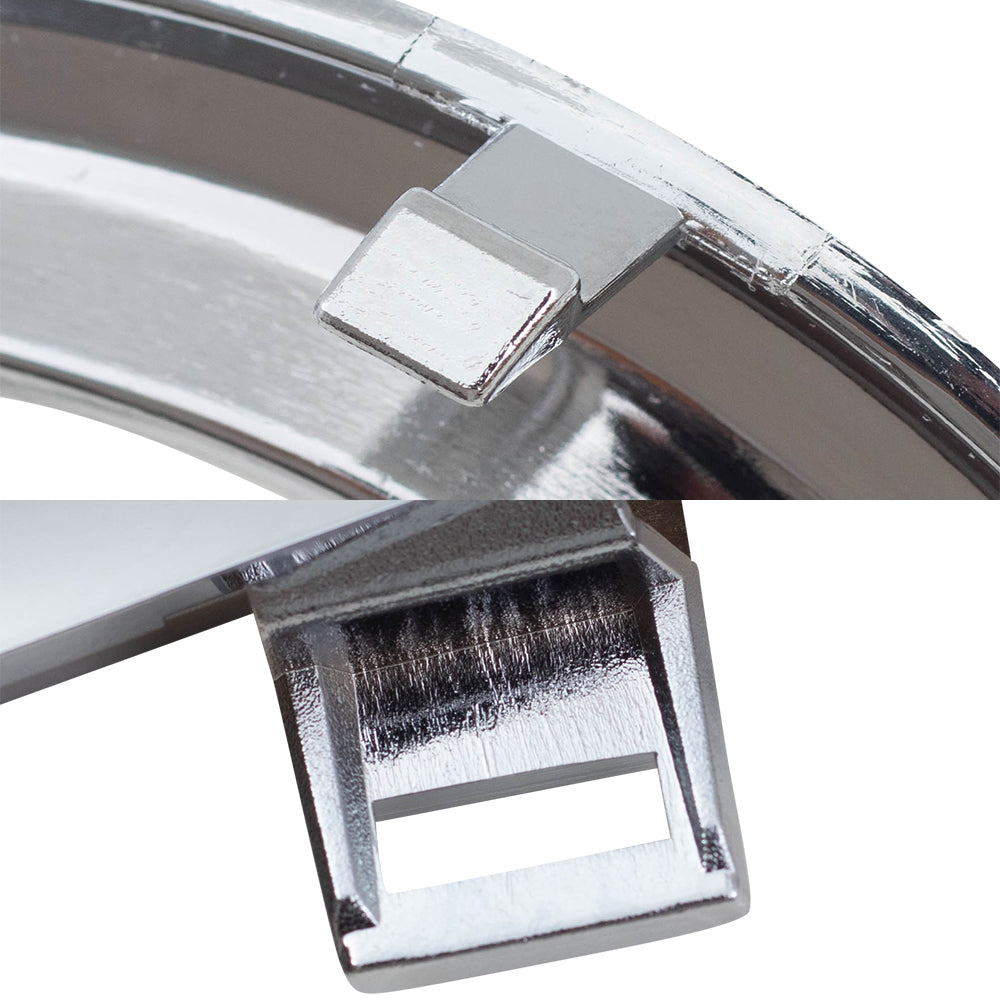 Brock Replacement Driver and Passenger Side Chrome Fog Light Brackets and Fog Light Bezel Moldings 4 Piece Set Compatible with 2012-2014 Camry SE/SE Sport