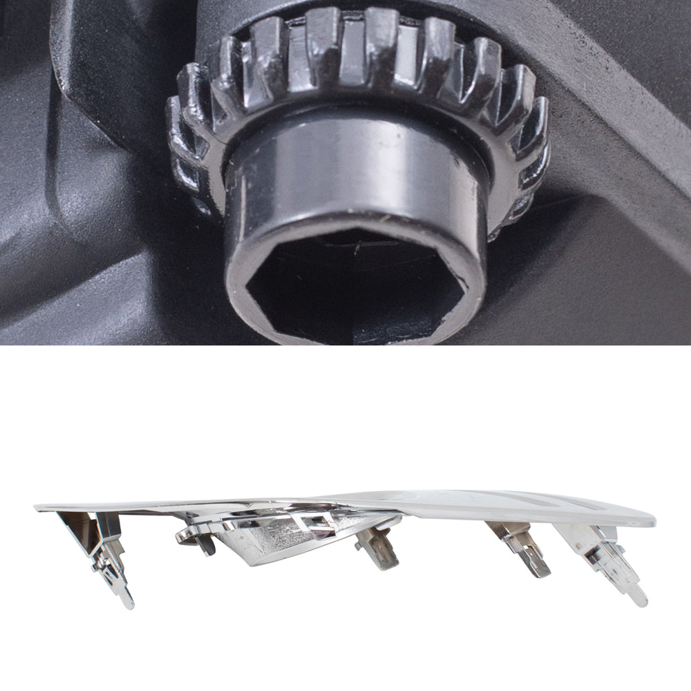 Brock Replacement Driver and Passenger Side Fog Light Asemblies and Chrome Fog Light Hole Covers 4 Piece Set Compatible with 2012-2014 Camry L/LE/XLE