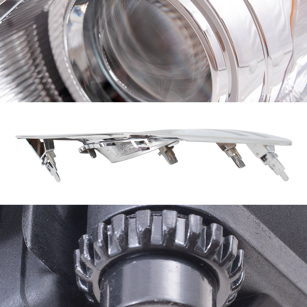 Brock Replacement Driver and Passenger Side Halogen Combination Headlights, Fog Lights and Fog Light Hole Covers 6 Piece Set Compatible with 2012-2014 Camry L/LE/XLE