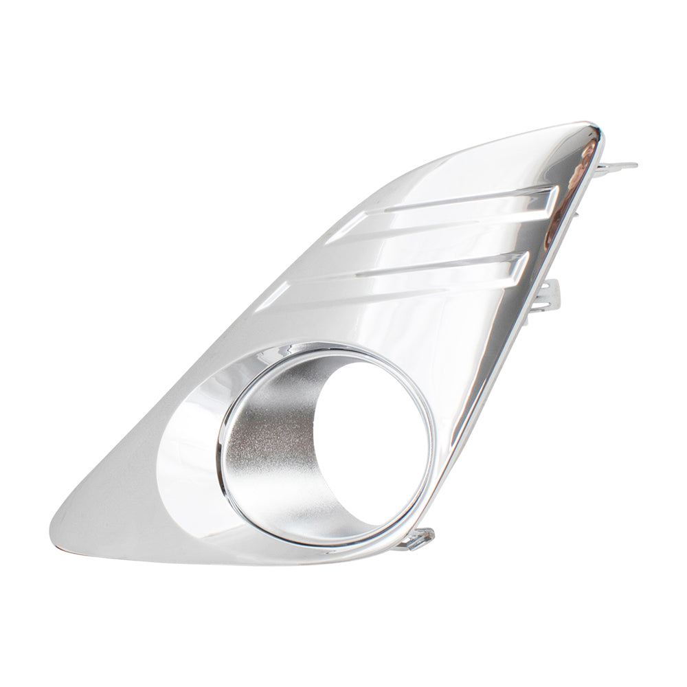 Brock Replacement Drivers Fog Lamp Chrome Cover Front Left Bumper Light Hole Trim Bezel Compatible with 12-14 Camry 5212806310 TO1038148