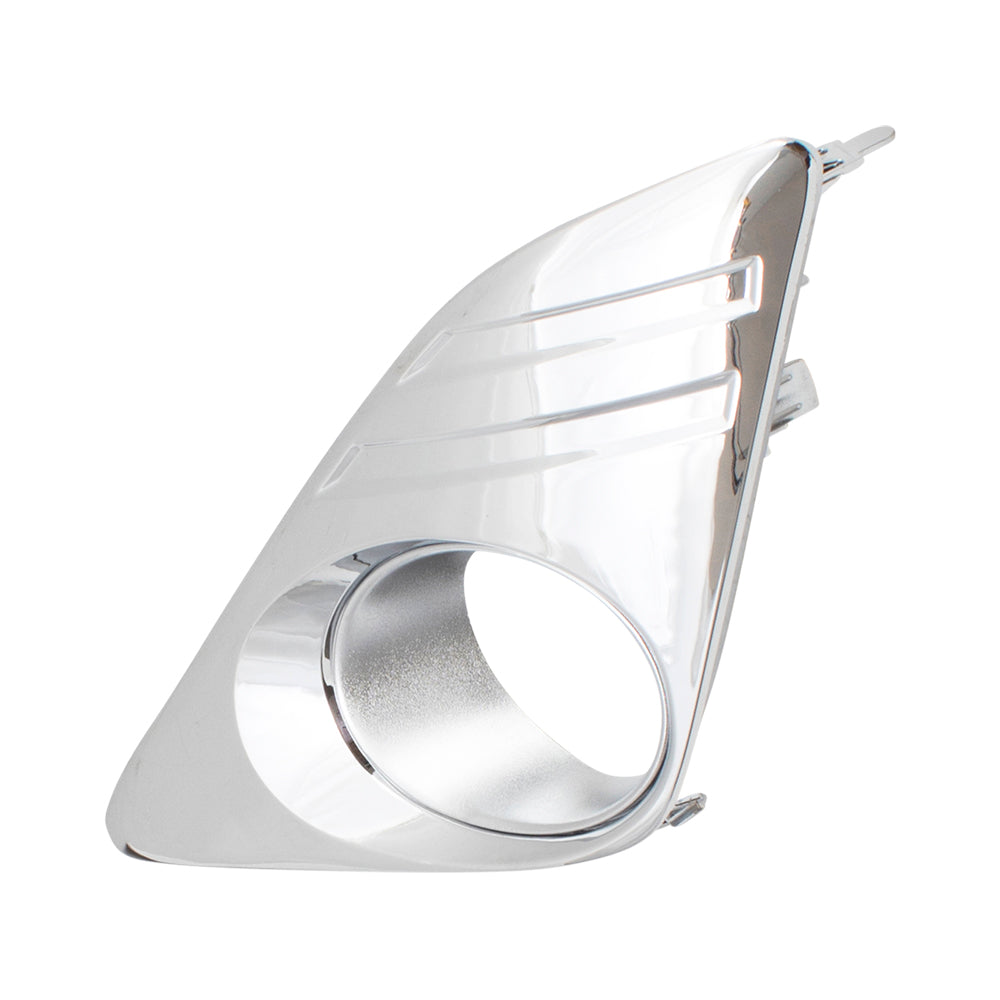 Brock Replacement Drivers Fog Lamp Chrome Cover Front Left Bumper Light Hole Trim Bezel Compatible with 12-14 Camry 5212806310 TO1038148