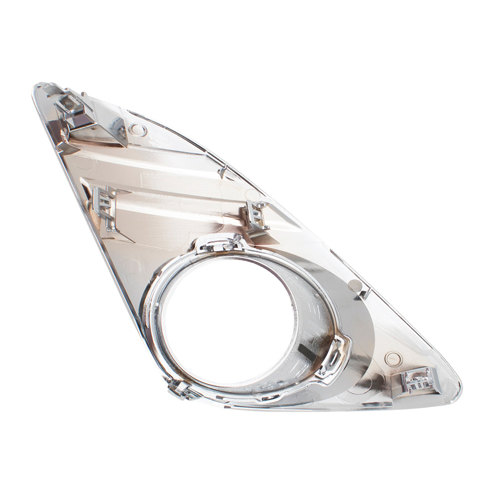 Brock Replacement Drivers Fog Lamp Chrome Cover Front Left Bumper Light Hole Trim Bezel Compatible with 12-14 Camry 5212806310 TO1038148