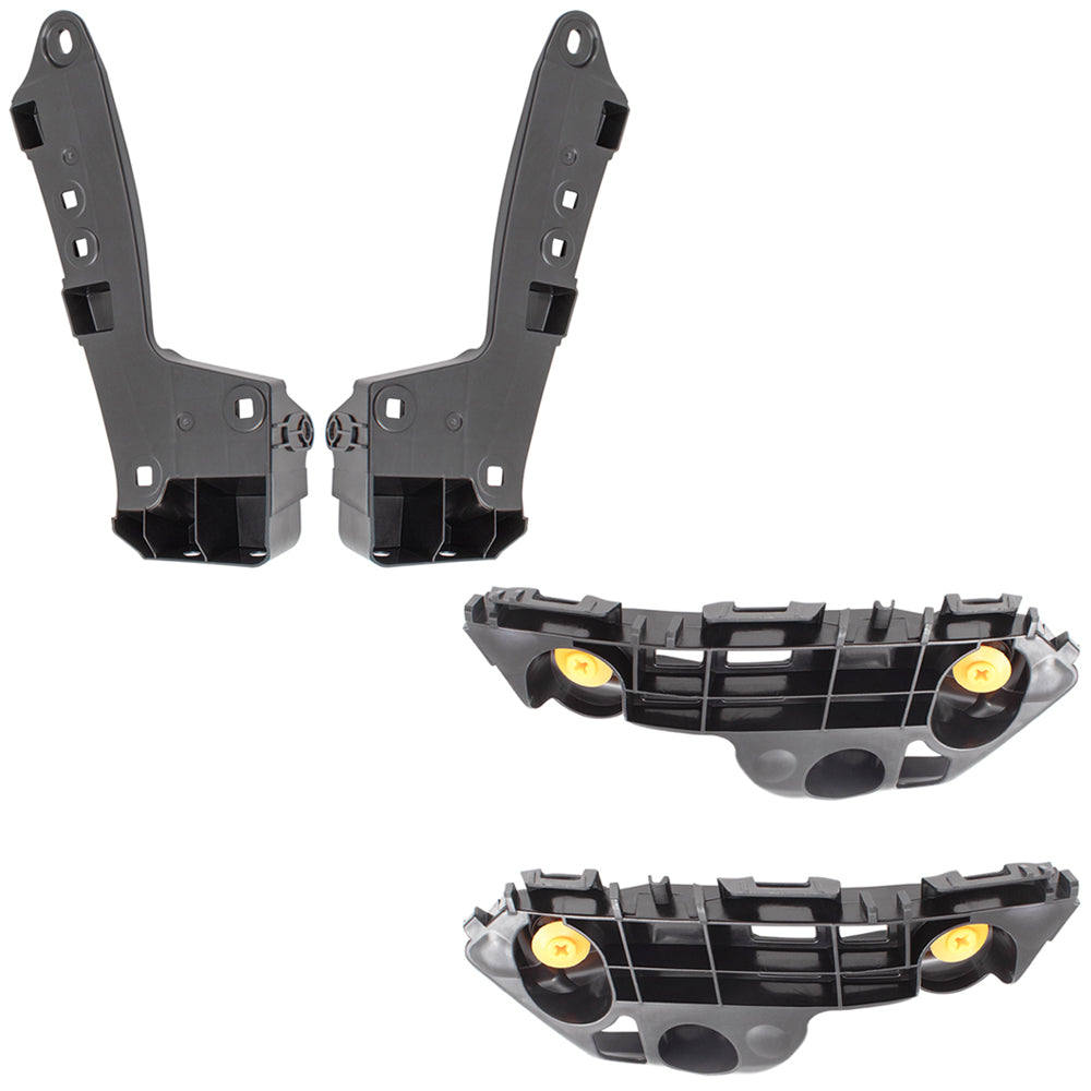 Brock Replacement 4 Pc Set Bumper Bracket Side Support Covers Compatible with 2018 Camry & Hybrid Replaces 5259206030 5259106030 5253606210 5253506210