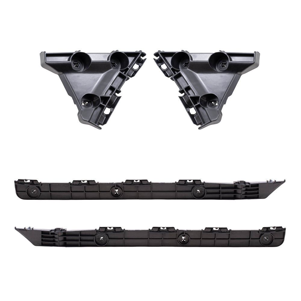 Brock Replacement Rear Driver and Passenger Side, Side Bumper Supports and Bumper Cover Retainers 4 Piece Set Compatible with 2007-2011 Camry & 2007-2011 Camry Hybrid