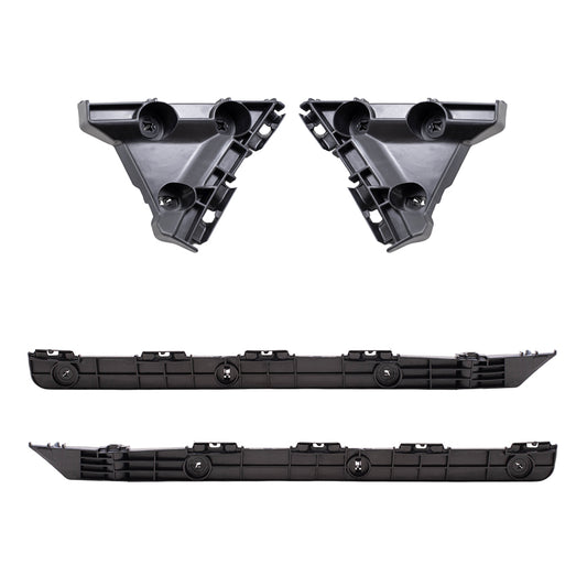 Brock Replacement Rear Driver and Passenger Side, Side Bumper Supports and Bumper Cover Retainers 4 Piece Set Compatible with 2007-2011 Camry & 2007-2011 Camry Hybrid