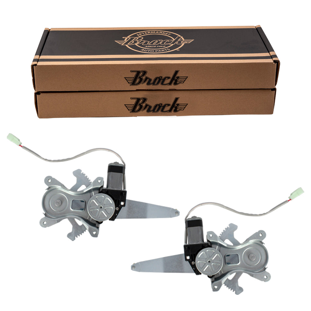 Brock Replacement Set Rear Power Window Regulators with Motors Compatible with 2001-2007 Highlander 2006-2007 Highlander Hybrid