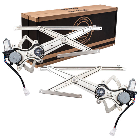 Brock Aftermarket Replacement Front Driver Left Passenger Right Power Window Regulator with Motor Set Compatible with 2001-2007 Toyota Sequoia