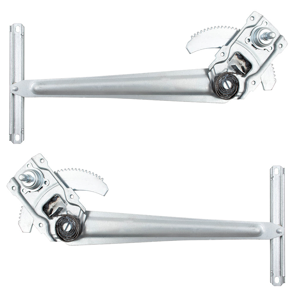 Brock Replacement Manual Window Regulators and Black with Chrome Crank Handles Compatible with 84-89 4Runner with Vent Window