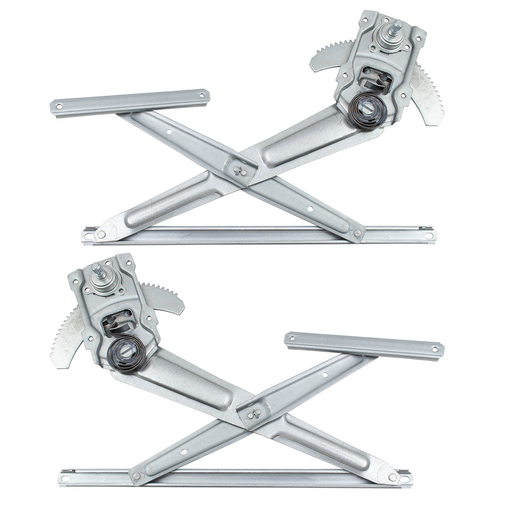 Brock Replacement Front Manual Window Regulators and Black with Chrome Crank Handles Compatible with 90-95 4Runner