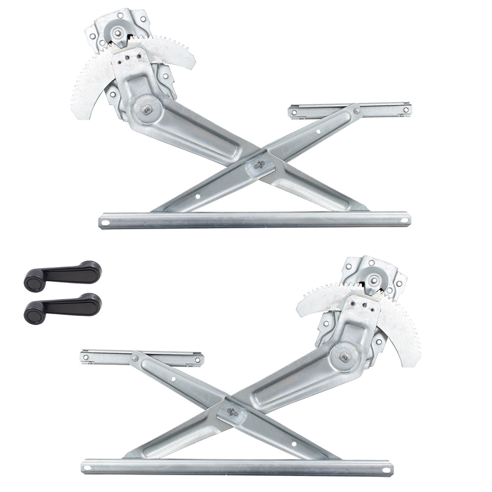 Brock Replacement Front Manual Window Regulators with Crank Handles Compatible with 90-95 4Runner