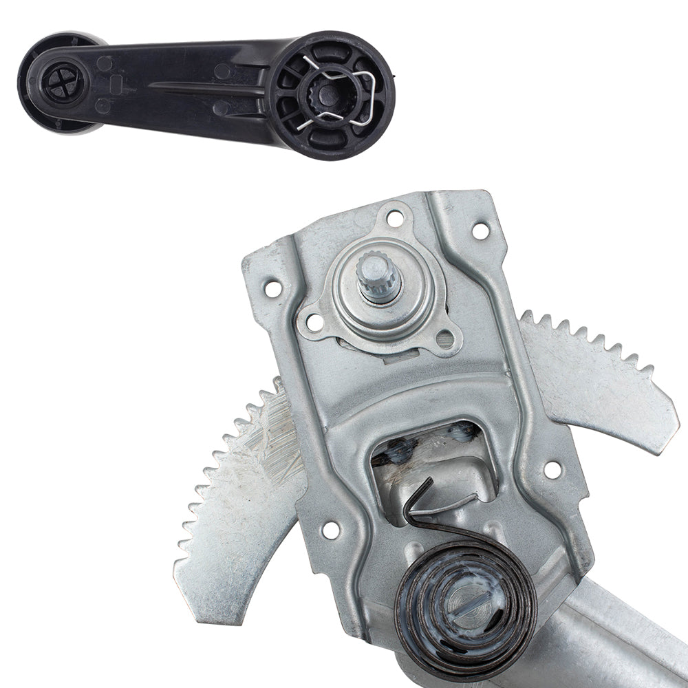 Brock Replacement Front Manual Window Regulators with Crank Handles Compatible with 90-95 4Runner