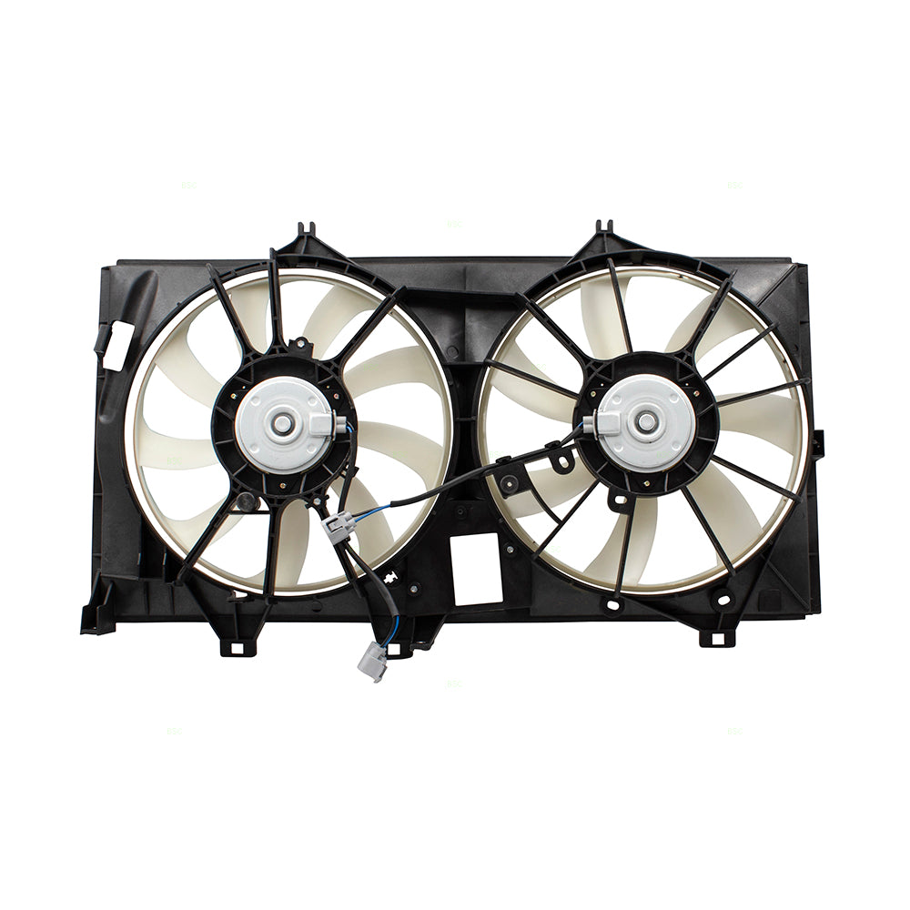 Brock Replacement Dual Engine Cooling Radiator Condenser Fan Motor Assembly Compatible with Camry Avalon Hybrid 163630V370 163630A150 TO3115173