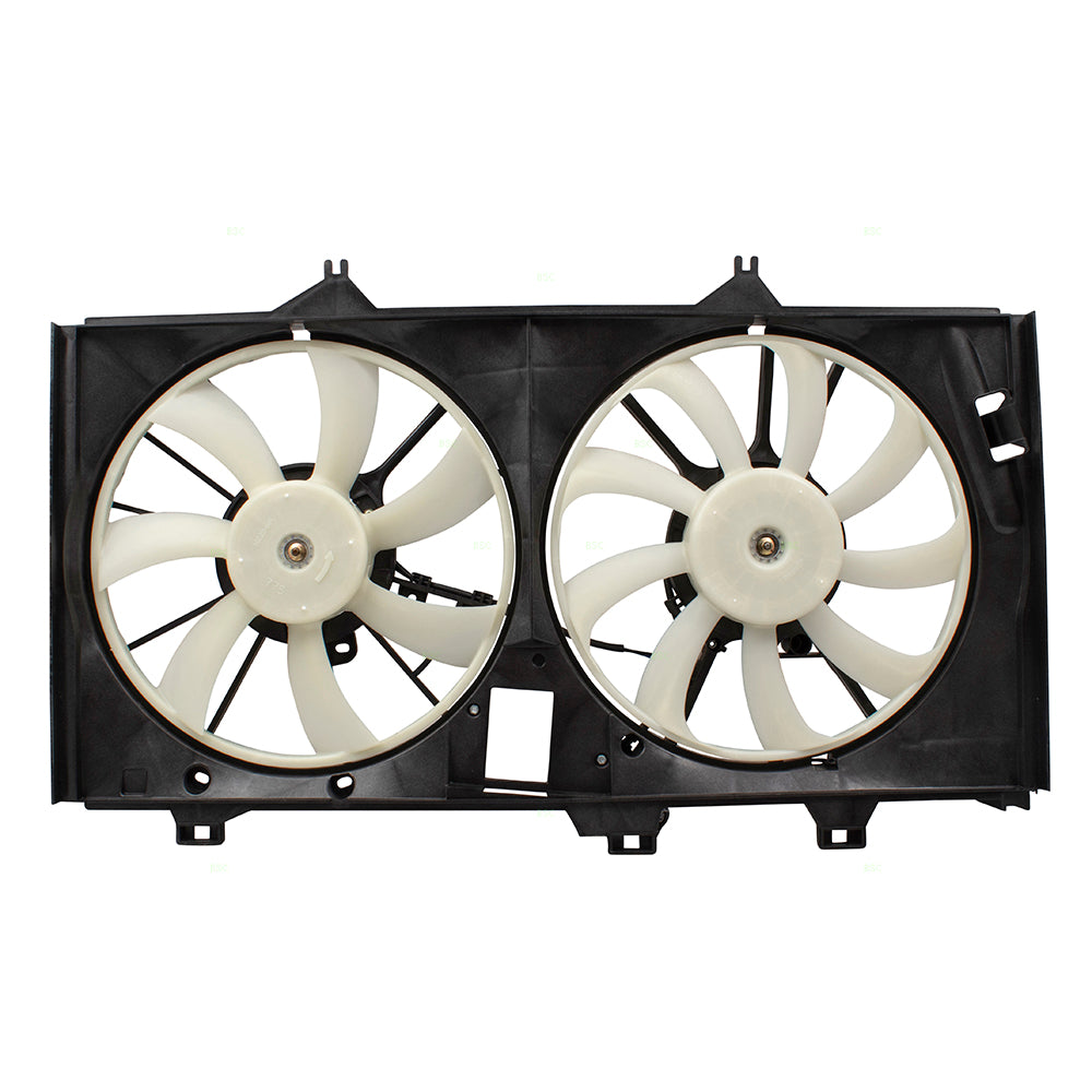 Brock Replacement Dual Engine Cooling Radiator Condenser Fan Motor Assembly Compatible with Camry Avalon Hybrid 163630V370 163630A150 TO3115173