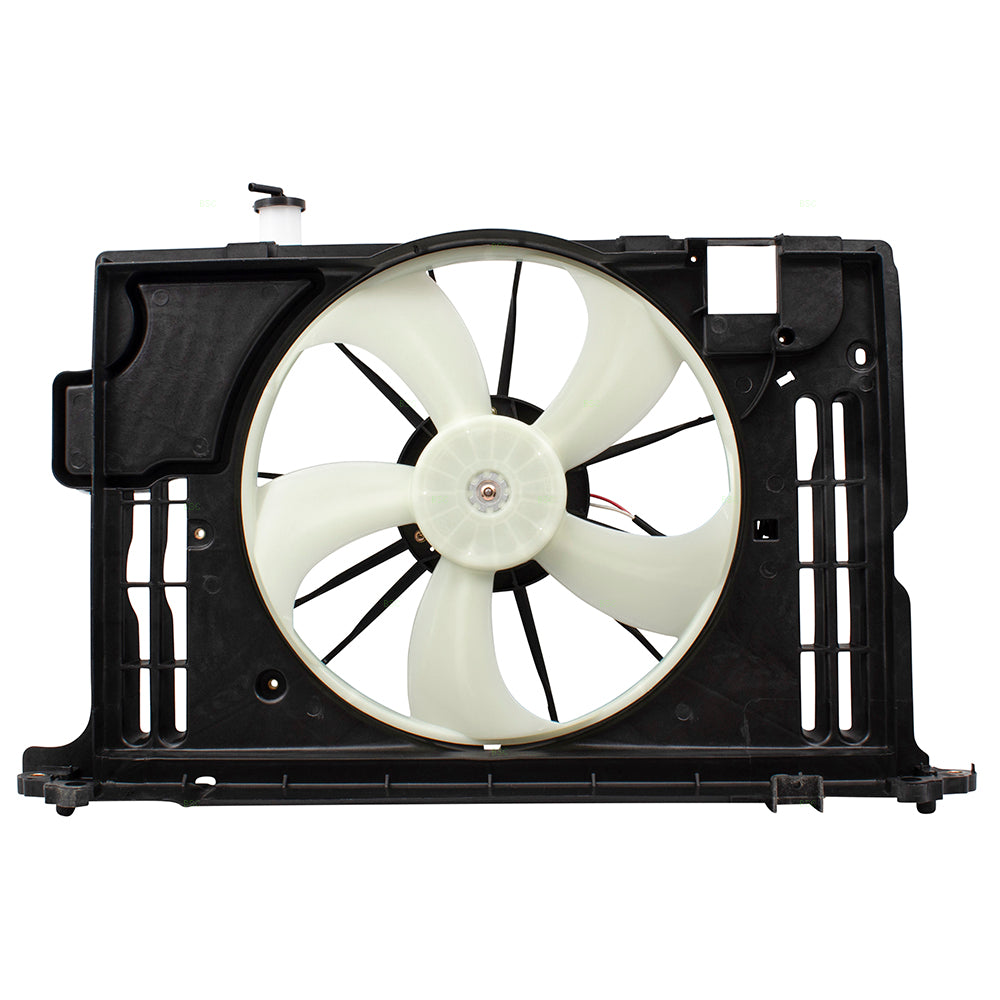 Brock Replacement Cooling Fan Assembly w/ Radiator Coolant Overflow Tank Replacement for 14-19 Corolla 163610T041 163630T020 16711-0T131 TO3115181