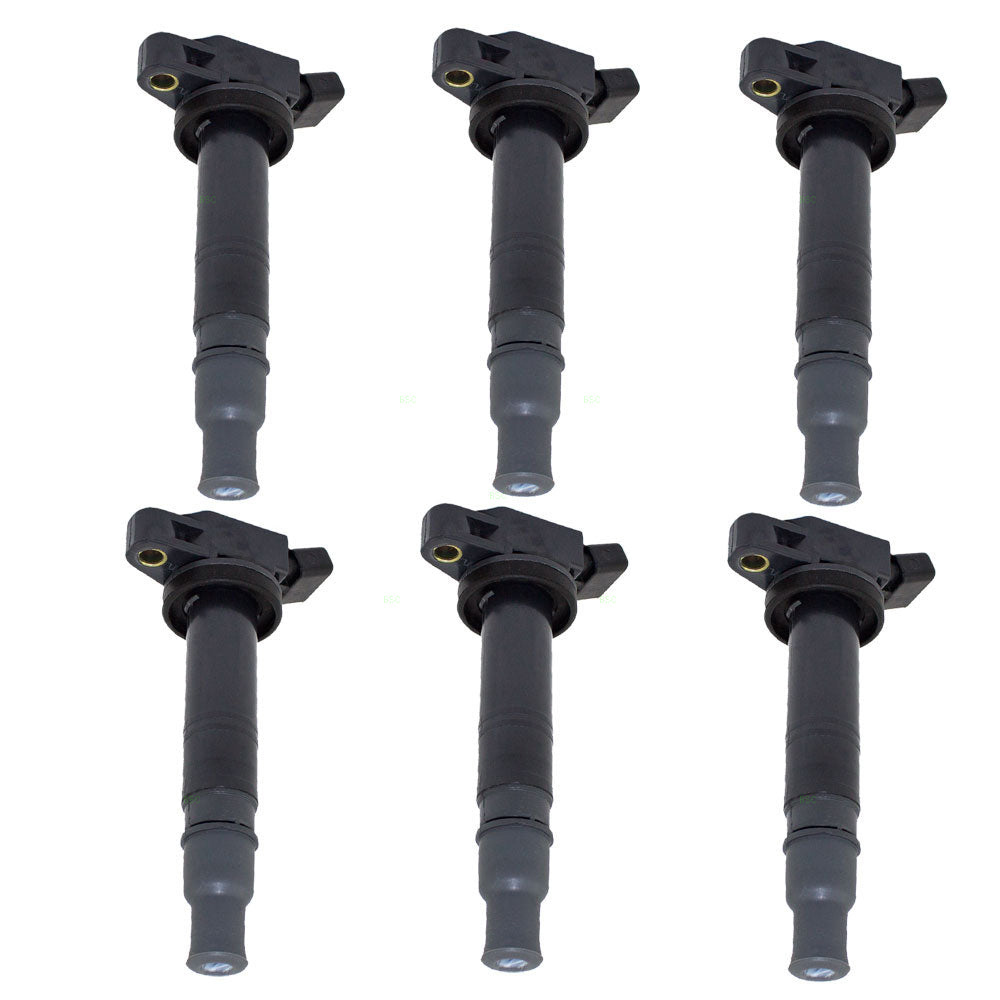 Brock Replacement 6 Piece Set Ignition Spark Plug Coils Compatible with Various Models 90919-02248 90919-A2006