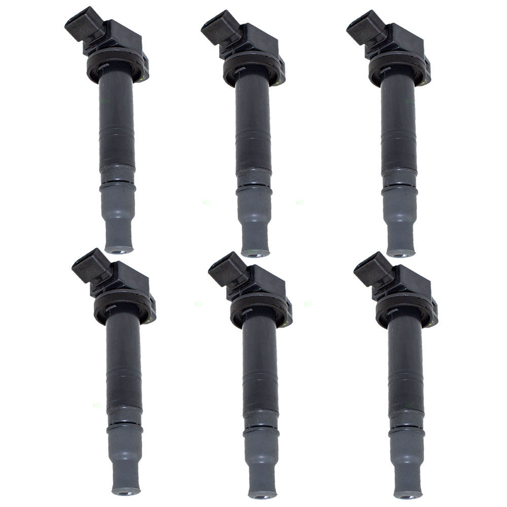 Brock Replacement 6 Piece Set Ignition Spark Plug Coils Compatible with Various Models 90919-02248 90919-A2006