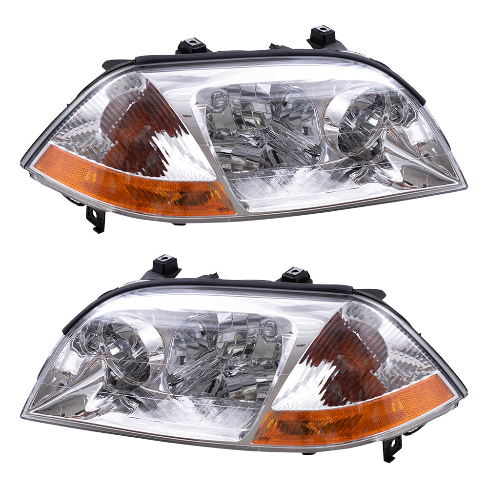 Brock Replacement Driver and Passenger Headlights Headlamps Compatible with MDX 33151S3VA01 33101S3VA01
