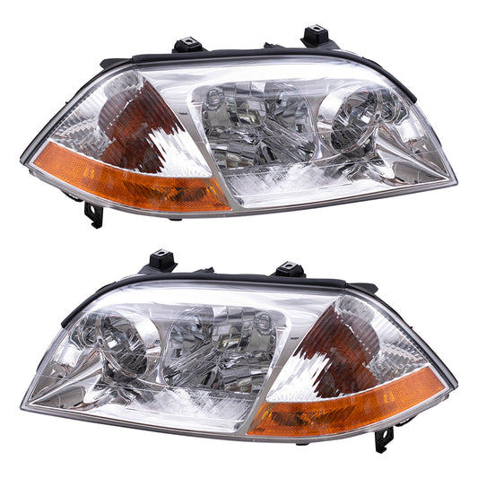 Brock Replacement Driver and Passenger Headlights Headlamps Compatible with MDX 33151S3VA01 33101S3VA01