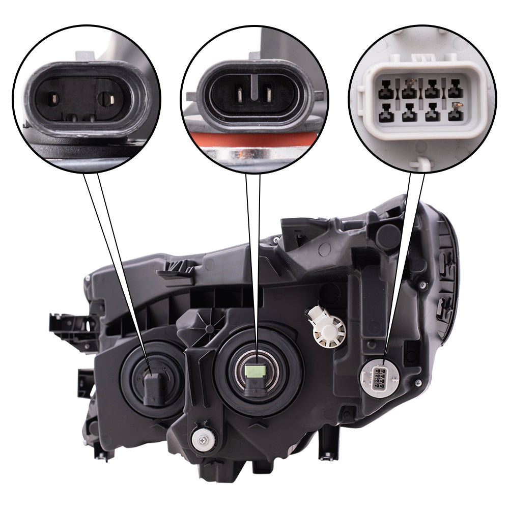 Brock Replacement Set Driver and Passenger Halogen Combination Headlights Compatible with 2016-2018 Pilot LX 2017-2020 Ridegline