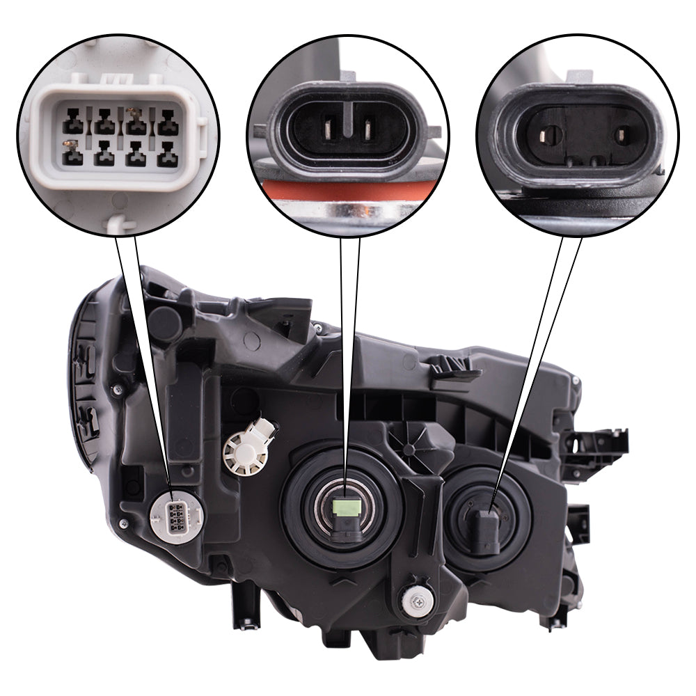Brock Replacement Driver Halogen Combination Headlight Compatible with 2016-2018 Pilot LX 2017-2020 Ridegline