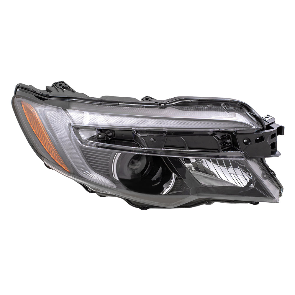Brock Replacement Passenger Halogen Combination Headlight Compatible with 2016-2018 Pilot LX 2017-2020 Ridegline