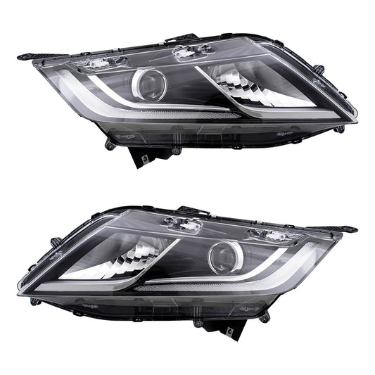 Brock Replacement Set Driver and Passenger Halogen Combination Headlights Compatible with 2018-2023 Odyssey