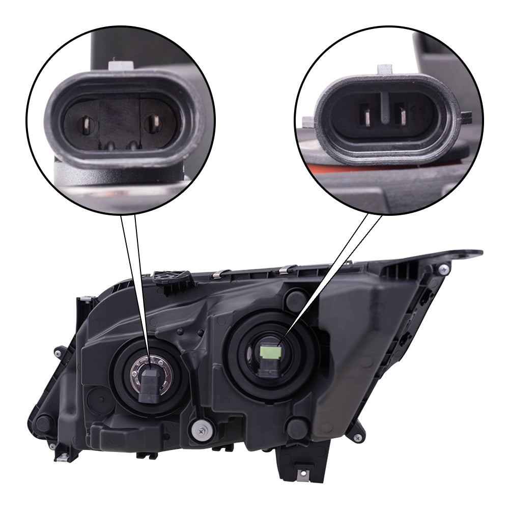 Brock Replacement Set Driver and Passenger Halogen Combination Headlights Compatible with 2018-2023 Odyssey