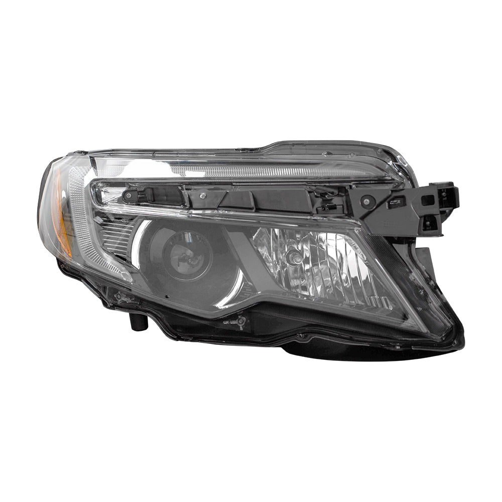 Brock Replacement Passenger Side Halogen Combination Headlight Assembly w/ LED Daytime Running Lights Compatible with 16-20 Pilot