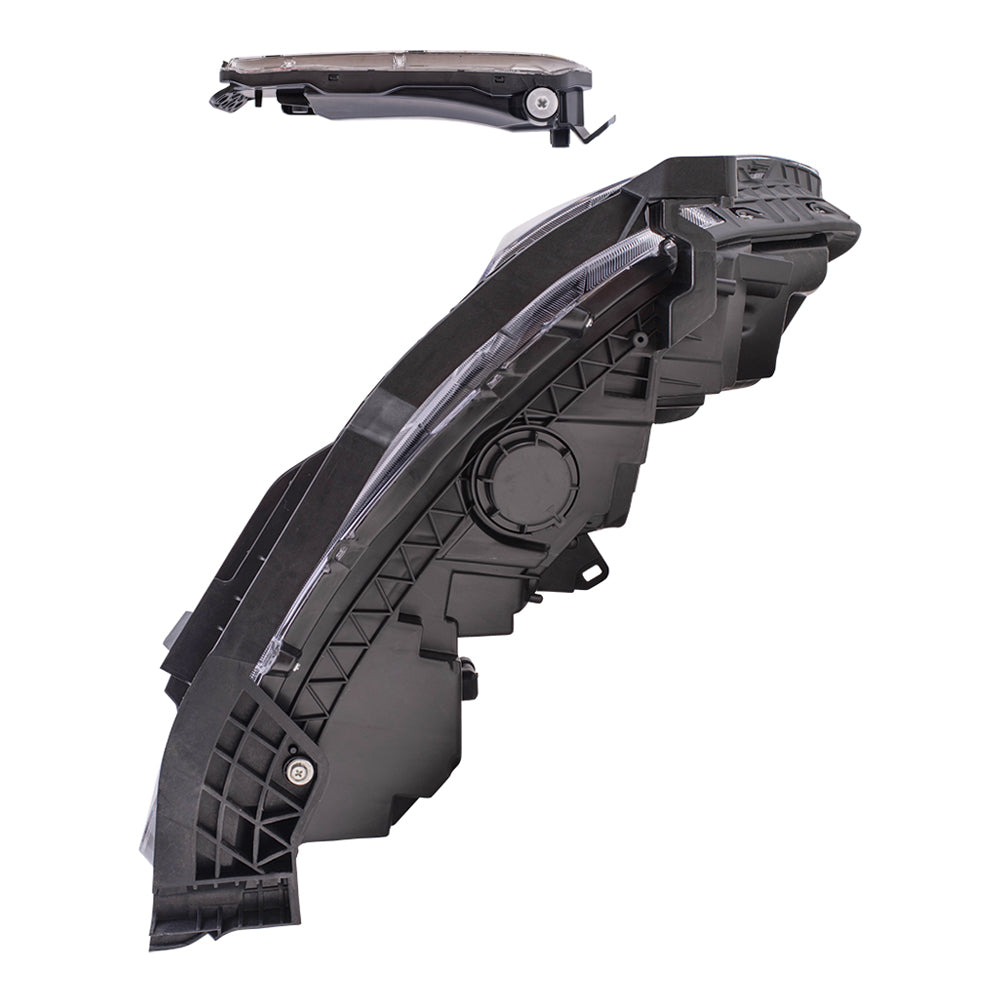 Brock Aftermarket Replacement Driver Left Passenger Right Halogen Combination Headlights & Fog Lights 4 Piece Set Compatible with 2018-2020 Honda Accord Sedan EXCEPT Touring Models