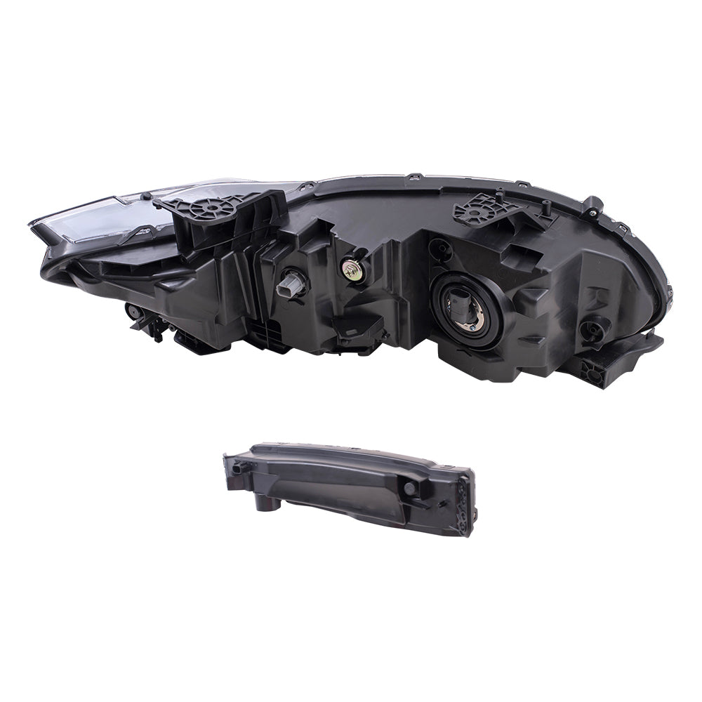 Brock Aftermarket Replacement Driver Left Passenger Right Halogen Combination Headlights & Fog Lights 4 Piece Set Compatible with 2018-2020 Honda Accord Sedan EXCEPT Touring Models