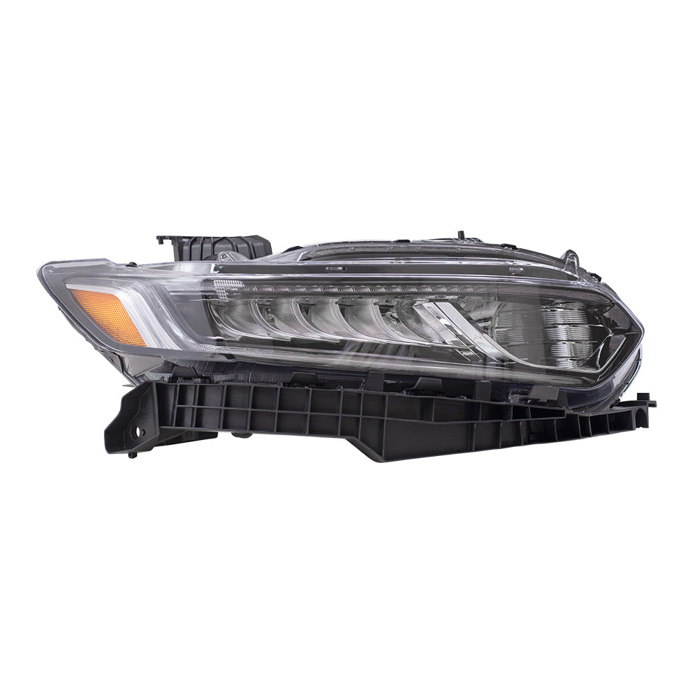 Brock Replacement Passenger Side Halogen Combination Headlight with Halogen High Beam Assembly Compatible with 2018-2020 Accord