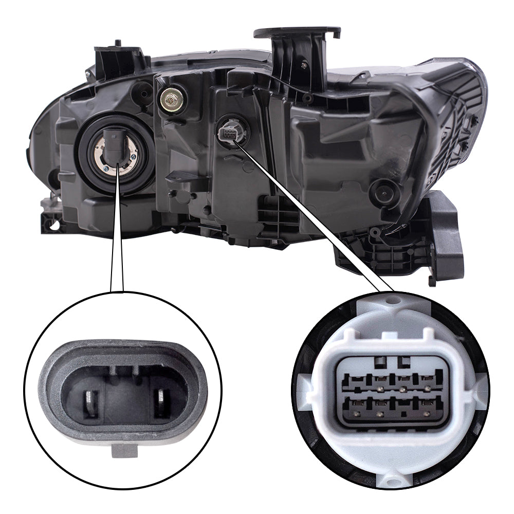 Brock Replacement Passenger Side Halogen Combination Headlight with Halogen High Beam Assembly Compatible with 2018-2020 Accord