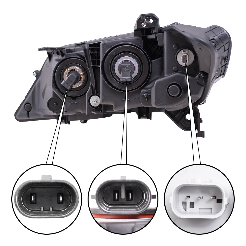 Brock Replacement Driver and Passenger Side Halogen Combination Headlight Assemblies Compatible with 2016-2017 Accord Coupe LX-S