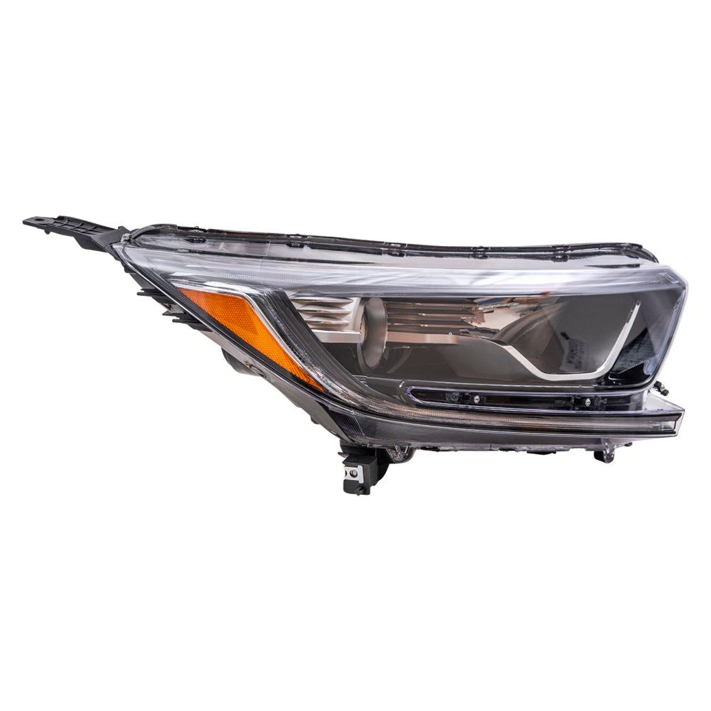 Brock Aftermarket Replacement Driver Left Passenger Right Halogen Combination Headlight Assembly Set With Side Cover Bracket Compatible With 2017-2021 Honda CR-V North America Built