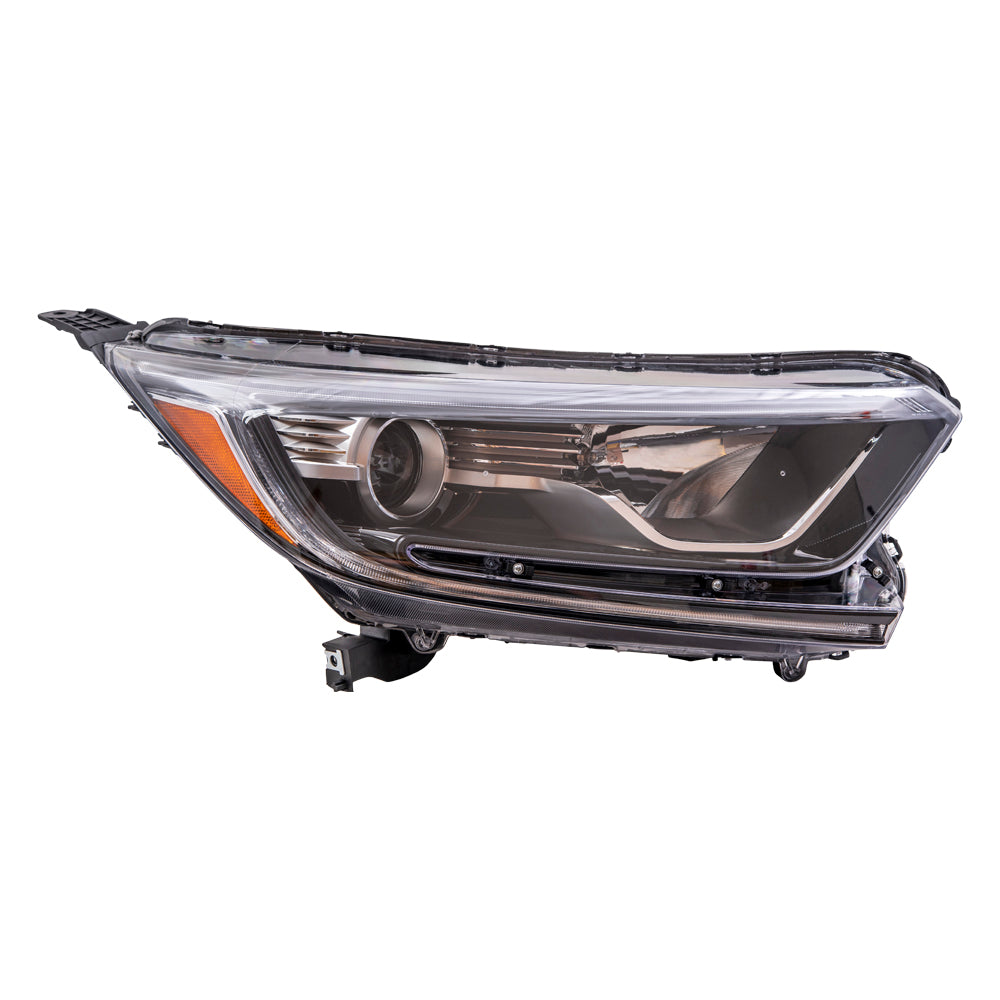 Brock Aftermarket Replacement Passenger Right Halogen Combination Headlight Assembly With Side Cover Bracket Compatible With 2017-2021 Honda CR-V North America Built