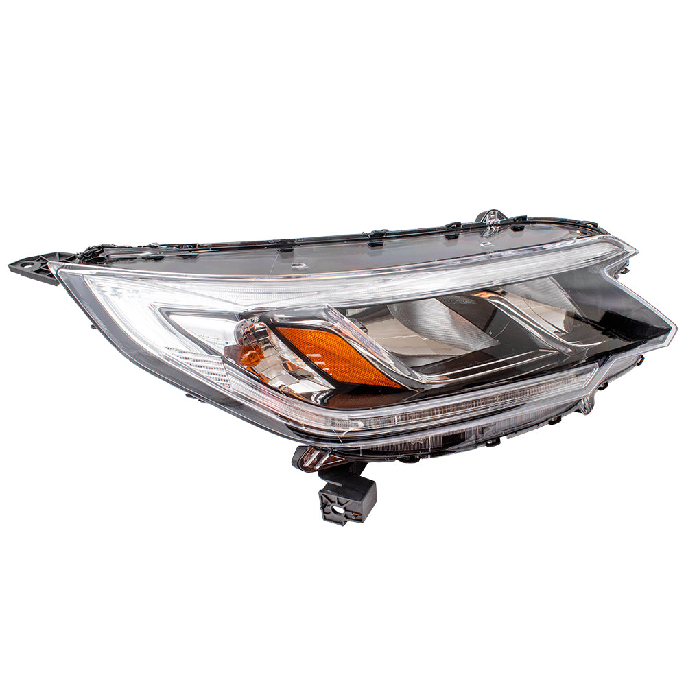 Brock Replacement Passengers Halogen Combination Headlight Headlamp w/LED Daytime Running Light Compatible with 15-16 CR-V (EXCLUDING Projector Headlamps) 33100T1WA01 HO2503161