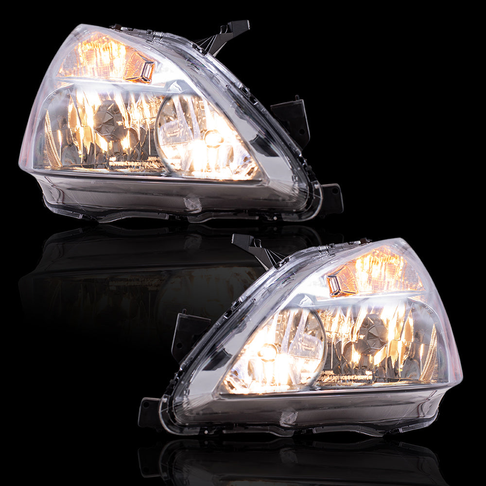 Brock Replacement Driver and Passenger Side Halogen Combination Headlight Assemblies Compatible with 2003-2007 Accord & 2005-2007 Accord Hybrid