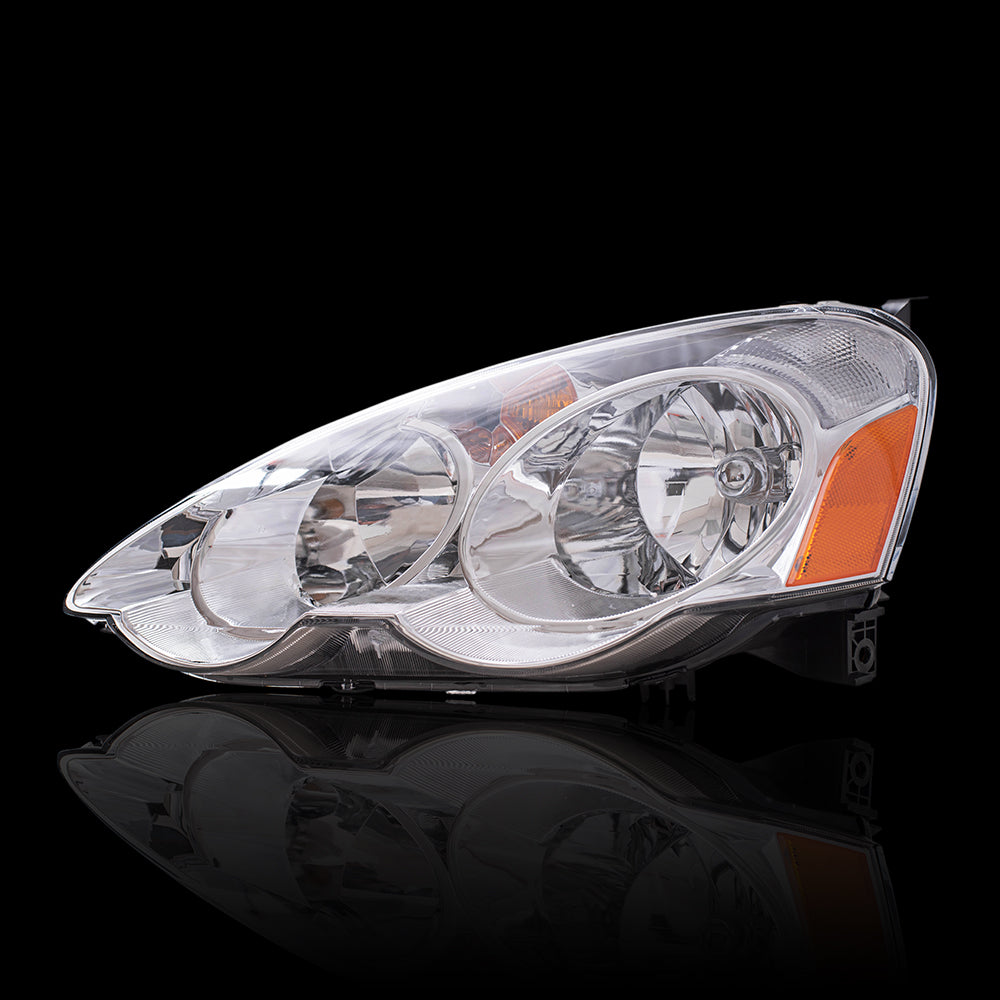 Brock Replacement Driver and Passenger Side Halogen Combination Headlight Unit Set Compatible with 2002-2004 RSX