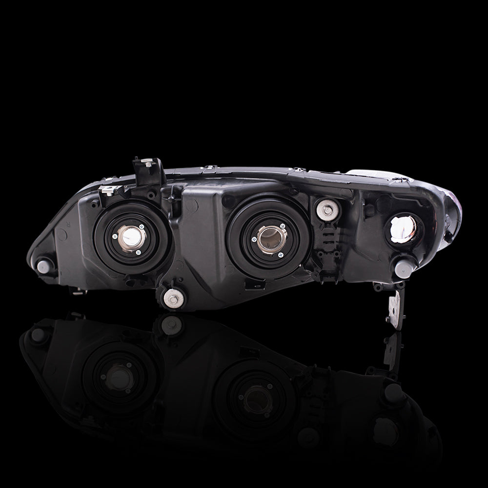 Brock Replacement Driver and Passenger Side Halogen Combination Headlight Unit Set Compatible with 2009-2011 Civic Sedan